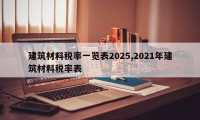 建筑材料税率一览表2025,2021年建筑材料税率表