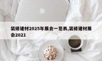 装修建材2025年展会一览表,装修建材展会2021